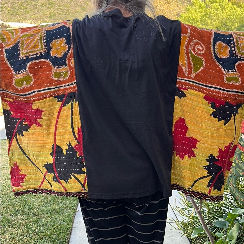 Lady Gaga Upcycled Kantha Tunic Top Shirt OS Handmade Bohemian Hippie - Picture 3 of 3